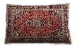 Traditional Classic Rectangular Tomato Red Lumbar Throw Pillow, 13 inch by 19 inch, lbtr3326