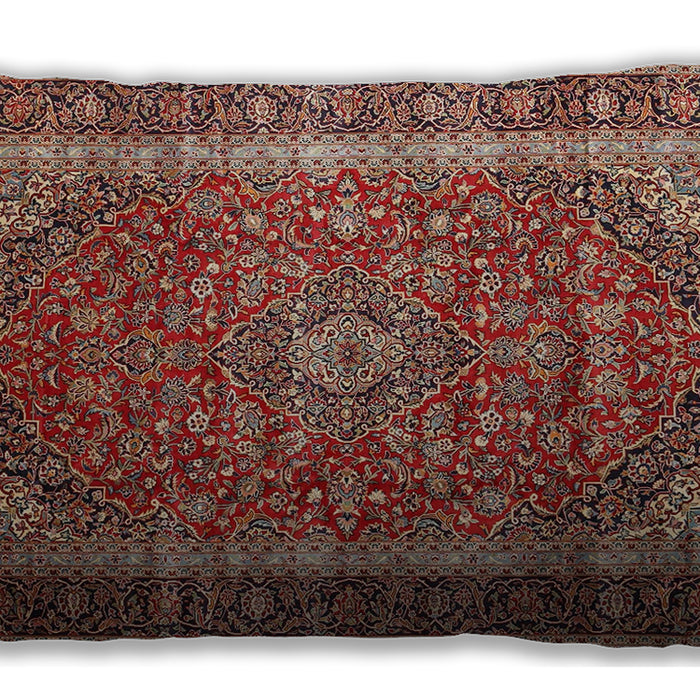 Traditional Classic Rectangular Saffron Red Lumbar Throw Pillow, 13 inch by 19 inch, lbtr3327