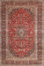 Machine Washable Traditional Saffron Red Rug, wshtr3327