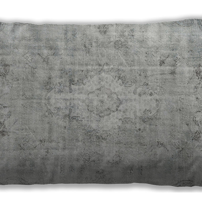 Traditional Classic Rectangular Gray Lumbar Throw Pillow, 13 inch by 19 inch, lbtr3328