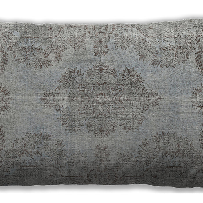 Traditional Classic Rectangular Silver Gray Lumbar Throw Pillow, 13 inch by 19 inch, lbtr3329