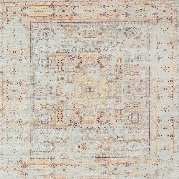 Square Traditional Light French Beige Brown Oriental Rug, tr332