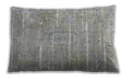 Traditional Classic Rectangular Gray Lumbar Throw Pillow, 13 inch by 19 inch, lbtr3330