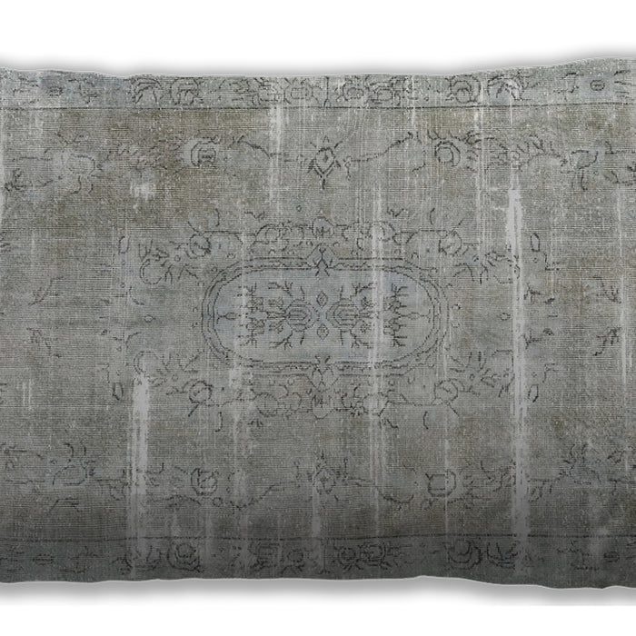 Traditional Classic Rectangular Gray Lumbar Throw Pillow, 13 inch by 19 inch, lbtr3330