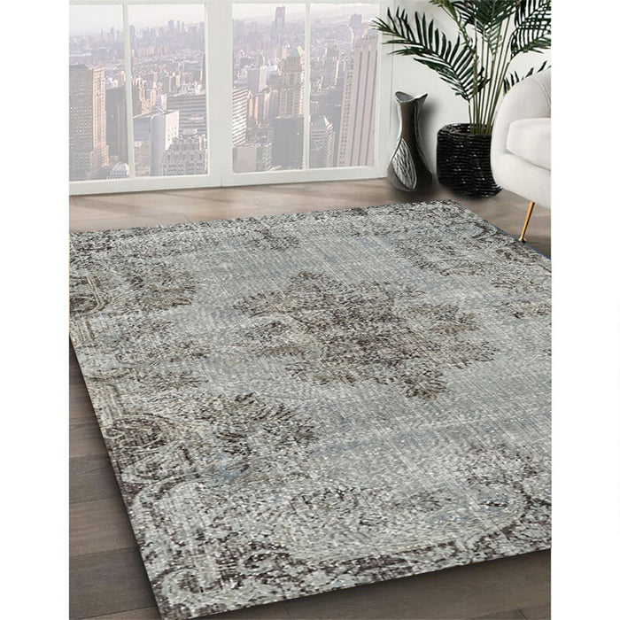 Traditional Gray Persian Rug in Family Room, tr3331