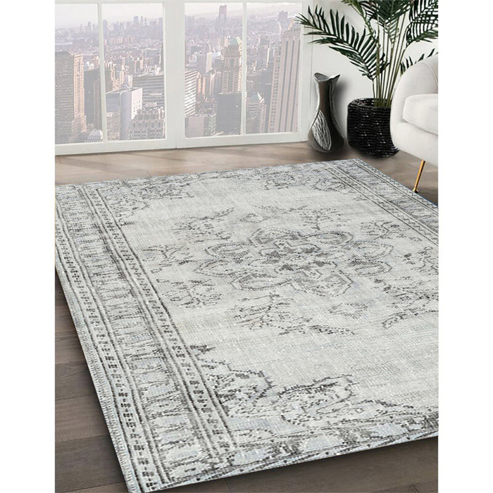 Traditional Dark Gray Persian Rug in Family Room, tr3333