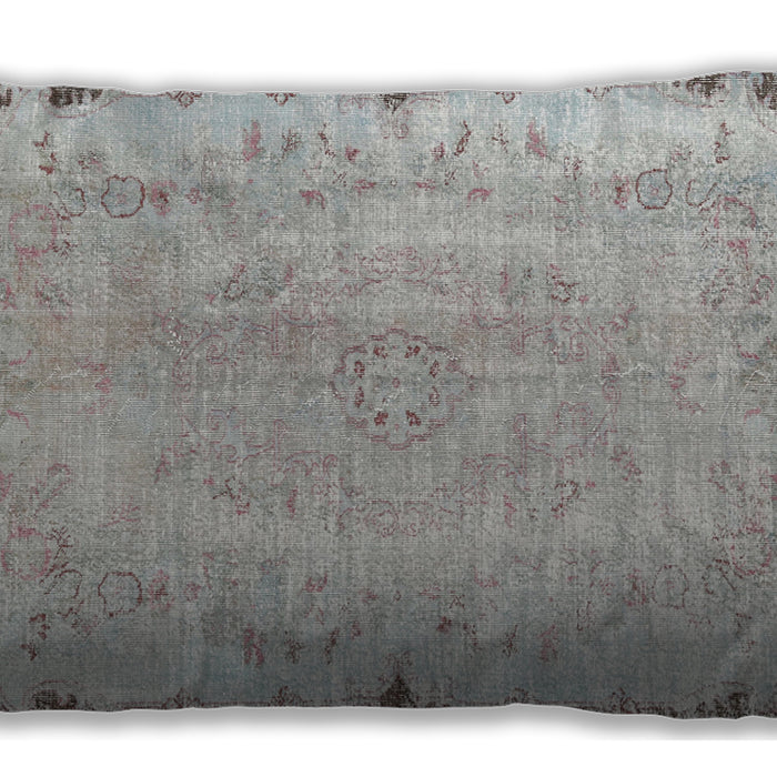 Traditional Classic Rectangular Gray Lumbar Throw Pillow, 13 inch by 19 inch, lbtr3334