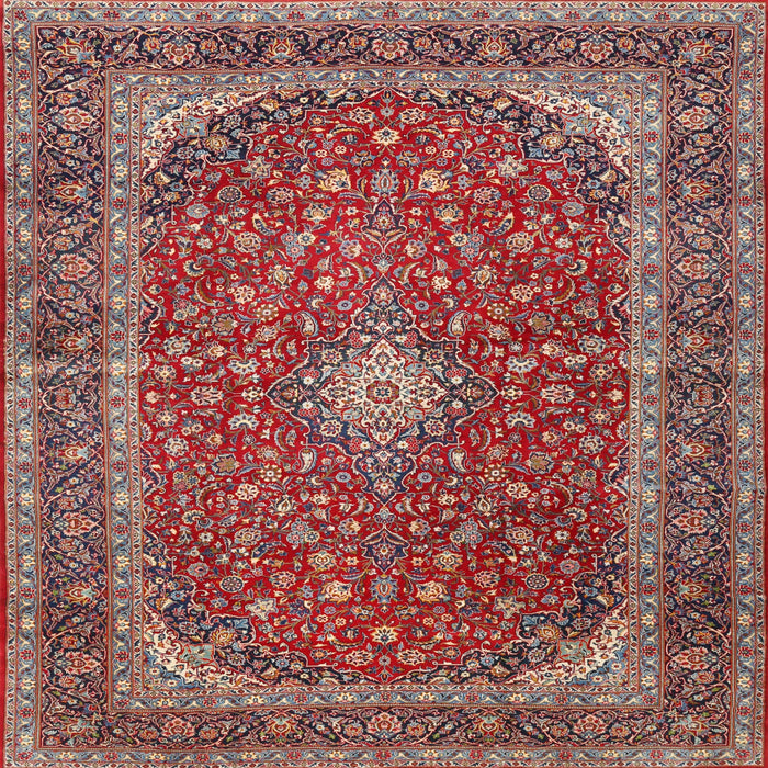 Square Traditional Camel Brown Medallion Rug, tr3337