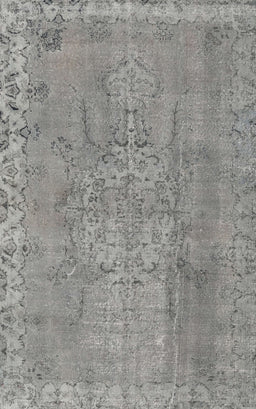Machine Washable Traditional Gray Rug, wshtr3338