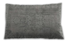 Traditional Classic Rectangular Gray Lumbar Throw Pillow, 13 inch by 19 inch, lbtr3338