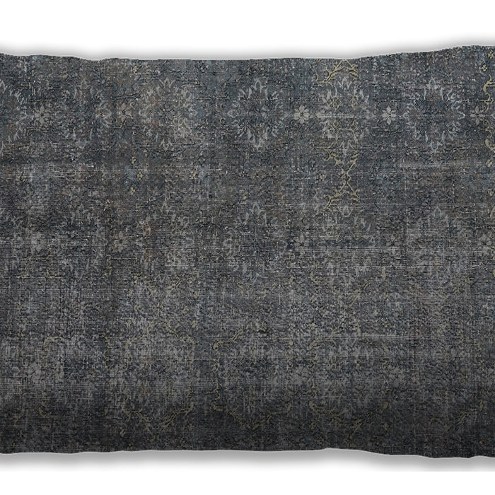 Traditional Classic Rectangular Gray Lumbar Throw Pillow, 13 inch by 19 inch, lbtr3339