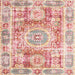 Square Traditional Deep Peach Orange Persian Rug, tr333