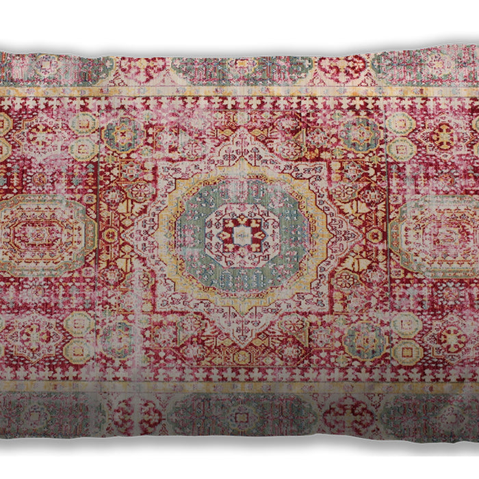 Traditional Classic Rectangular Deep Peach Orange Lumbar Throw Pillow, 13 inch by 19 inch, lbtr333