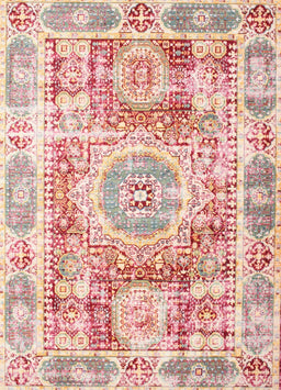 Machine Washable Traditional Deep Peach Orange Rug, wshtr333