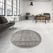 Round Machine Washable Traditional Sandstone Brown Rug in a Office, wshtr3342