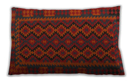 Traditional Classic Rectangular Red Lumbar Throw Pillow, 13 inch by 19 inch, lbtr3343