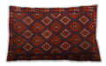 Traditional Classic Rectangular Brown Red Lumbar Throw Pillow, 13 inch by 19 inch, lbtr3345