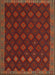 Traditional Dark Sienna Brown Southwestern Rug, tr3346