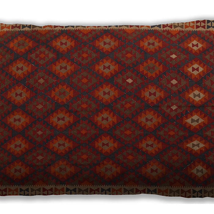 Traditional Classic Rectangular Dark Sienna Brown Lumbar Throw Pillow, 13 inch by 19 inch, lbtr3346
