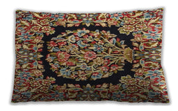 Traditional Classic Rectangular Saffron Red Lumbar Throw Pillow, 13 inch by 19 inch, lbtr3347