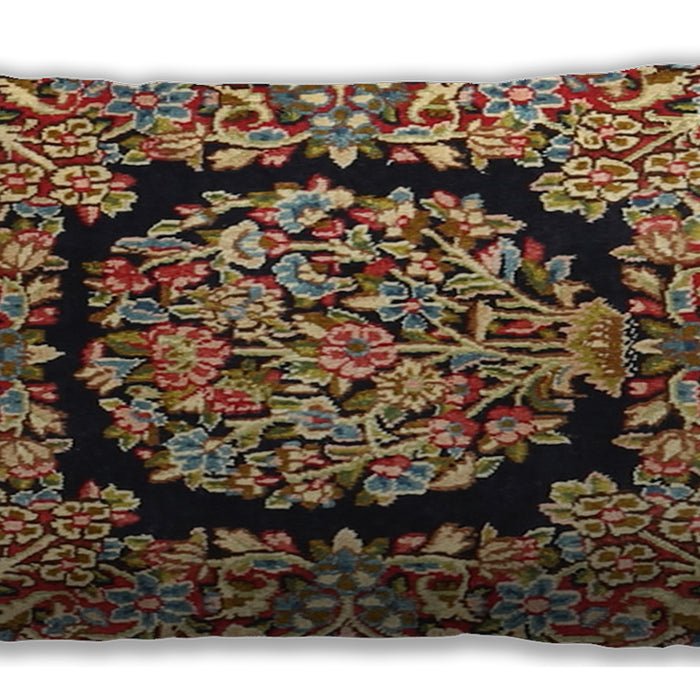 Traditional Classic Rectangular Saffron Red Lumbar Throw Pillow, 13 inch by 19 inch, lbtr3347