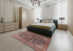 Traditional Camel Brown Persian Rug in a Bedroom, tr3351