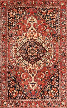 Machine Washable Traditional Tomato Red Rug, wshtr3352