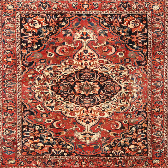 Square Traditional Red Medallion Rug, tr3352