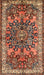 Machine Washable Traditional Saffron Red Rug, wshtr3353