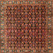 Square Traditional Saffron Red Persian Rug, tr3354