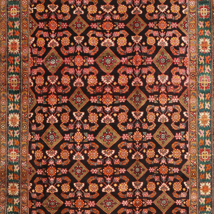 Machine Washable Traditional Saffron Red Rug, wshtr3354