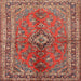 Square Traditional Light Copper Gold Medallion Rug, tr3355