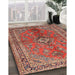 Traditional Light Copper Gold Medallion Rug in Family Room, tr3355