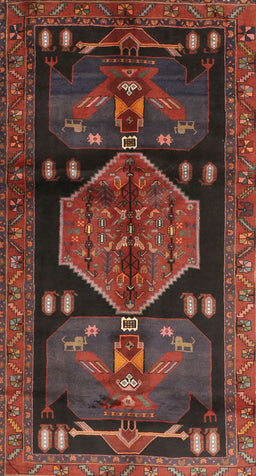Machine Washable Traditional Chestnut Brown Rug, wshtr3356