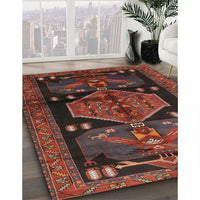 Traditional Chestnut Brown Animal Rug, tr3356