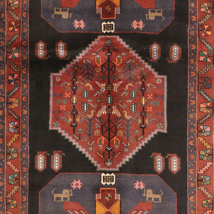 Traditional Chestnut Brown Animal Rug, tr3356