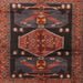 Square Traditional Chestnut Brown Animal Rug, tr3356