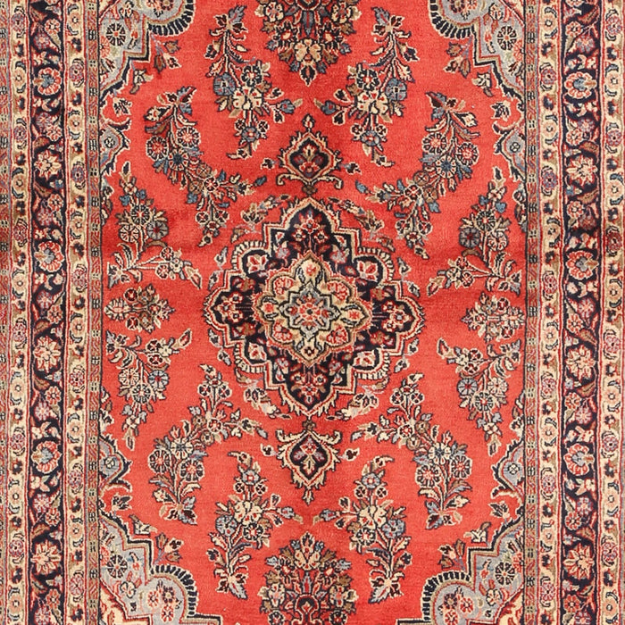 Traditional Tangerine Pink Medallion Rug, tr3357