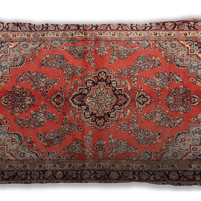 Traditional Classic Rectangular Tangerine Pink Lumbar Throw Pillow, 13 inch by 19 inch, lbtr3357