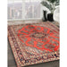 Machine Washable Traditional Tangerine Pink Rug in a Family Room, wshtr3357