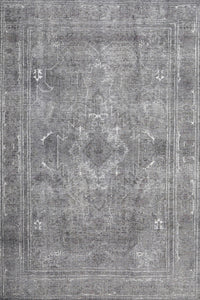 Machine Washable Traditional Dark Gray Rug, wshtr3362