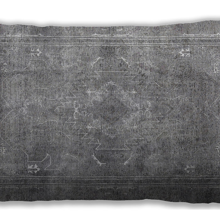 Traditional Classic Rectangular Dark Gray Lumbar Throw Pillow, 13 inch by 19 inch, lbtr3362