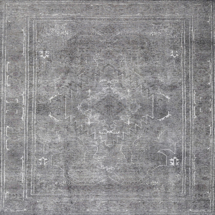 Square Traditional Dark Gray Persian Rug, tr3362