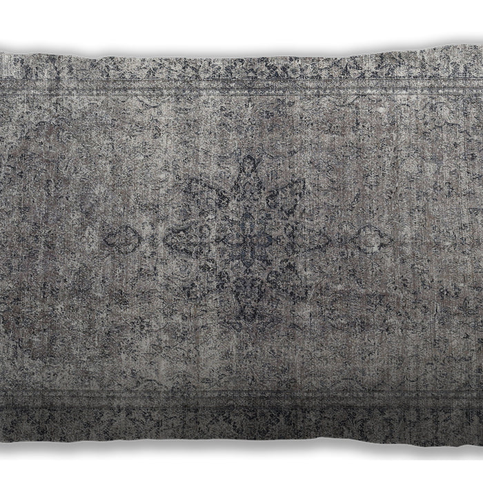 Traditional Classic Rectangular Gray Lumbar Throw Pillow, 13 inch by 19 inch, lbtr3364