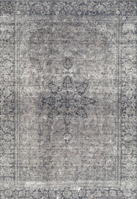 Machine Washable Traditional Gray Rug, wshtr3364