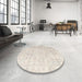 Round Machine Washable Traditional Tan Brown Rug in a Office, wshtr3365