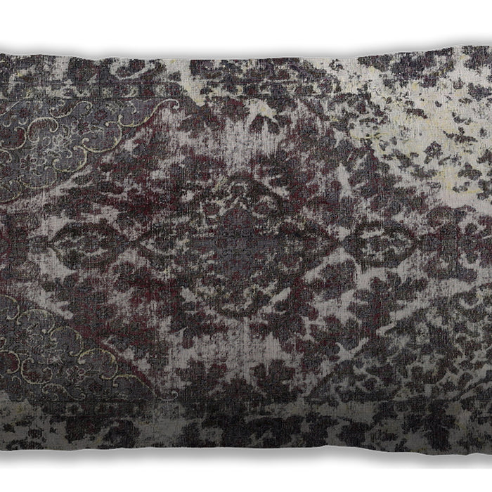 Traditional Classic Rectangular Dark Gray Lumbar Throw Pillow, 13 inch by 19 inch, lbtr3366