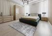 Traditional Gray Persian Rug in a Bedroom, tr3367