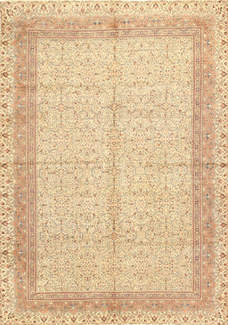 Machine Washable Traditional Sun Yellow Rug, wshtr336