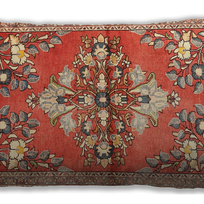 Traditional Classic Rectangular Red Lumbar Throw Pillow, 13 inch by 19 inch, lbtr3370